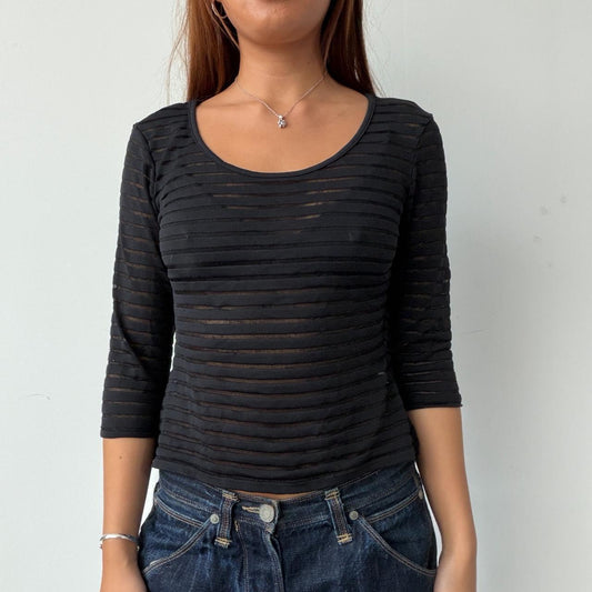 Vintage Black Stripe Scoop Neck
