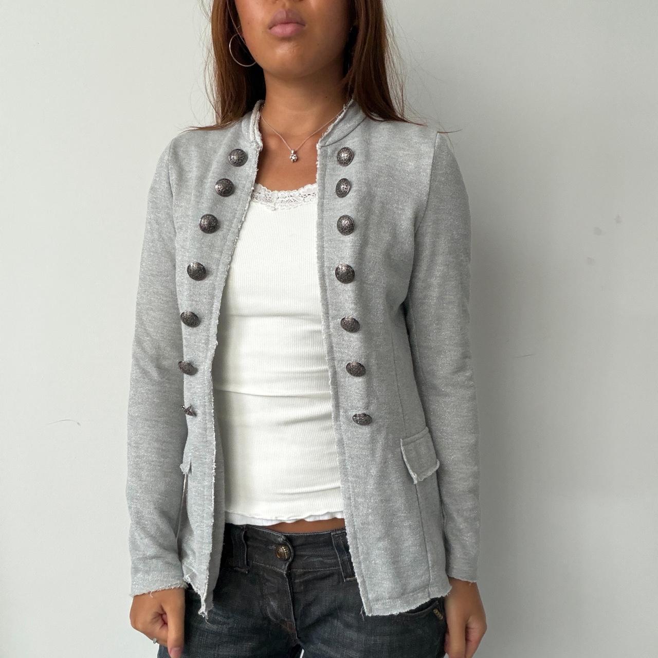 Vintage Grey Military Cardigan