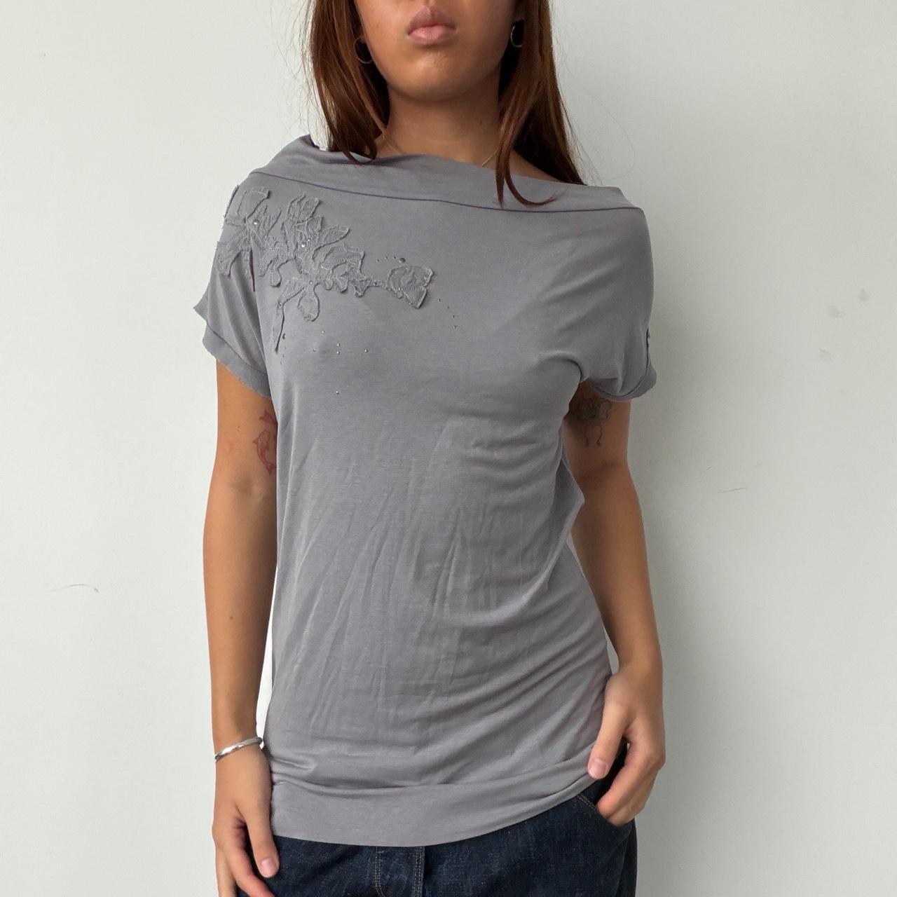 Vintage Grey Cop Copine Floral Top