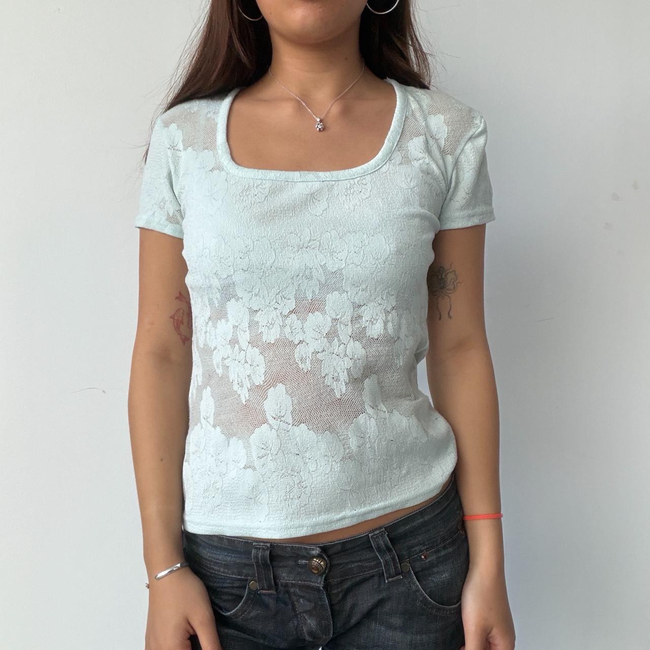 Vintage Teal Lace Top