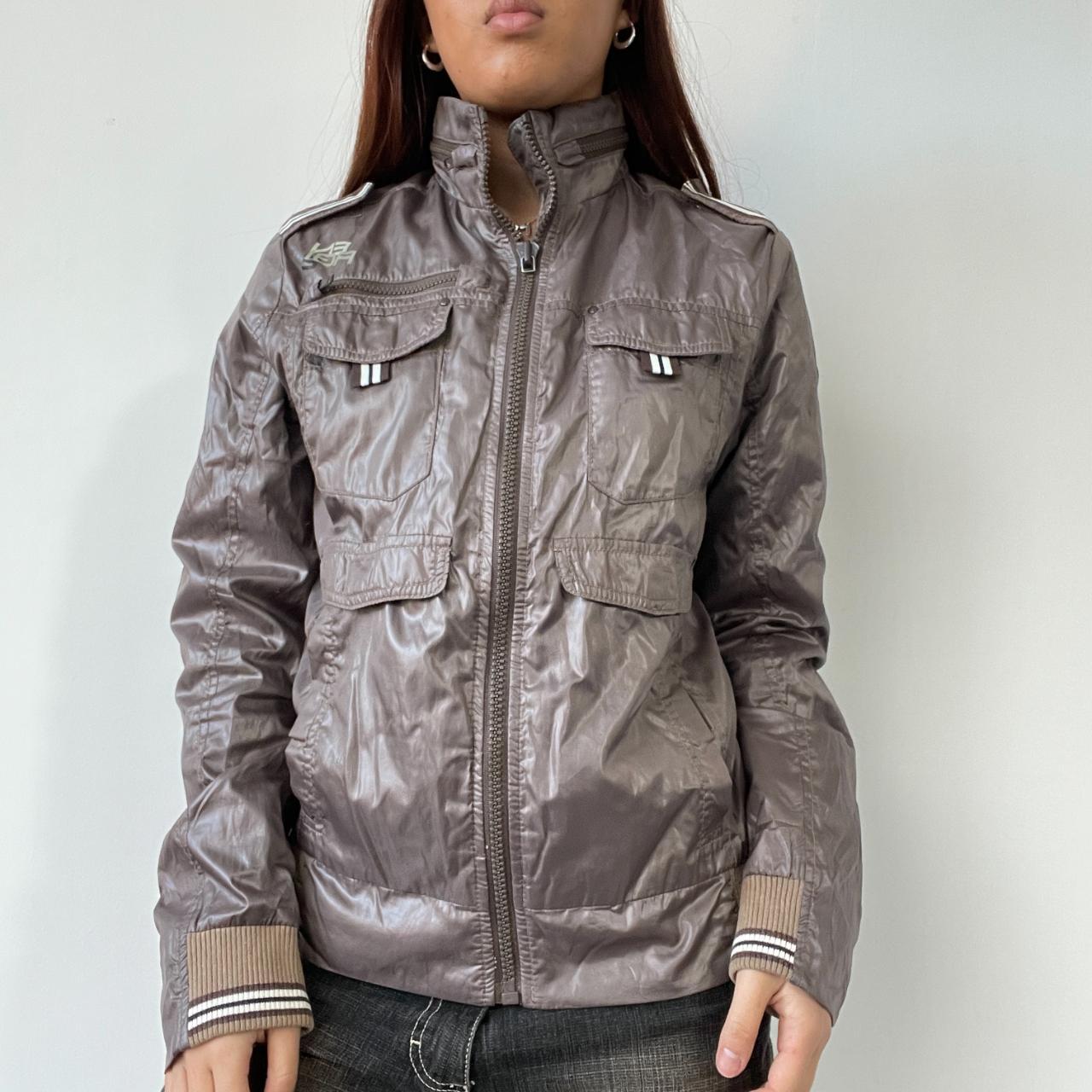 Brown Shiny Utility Jacket