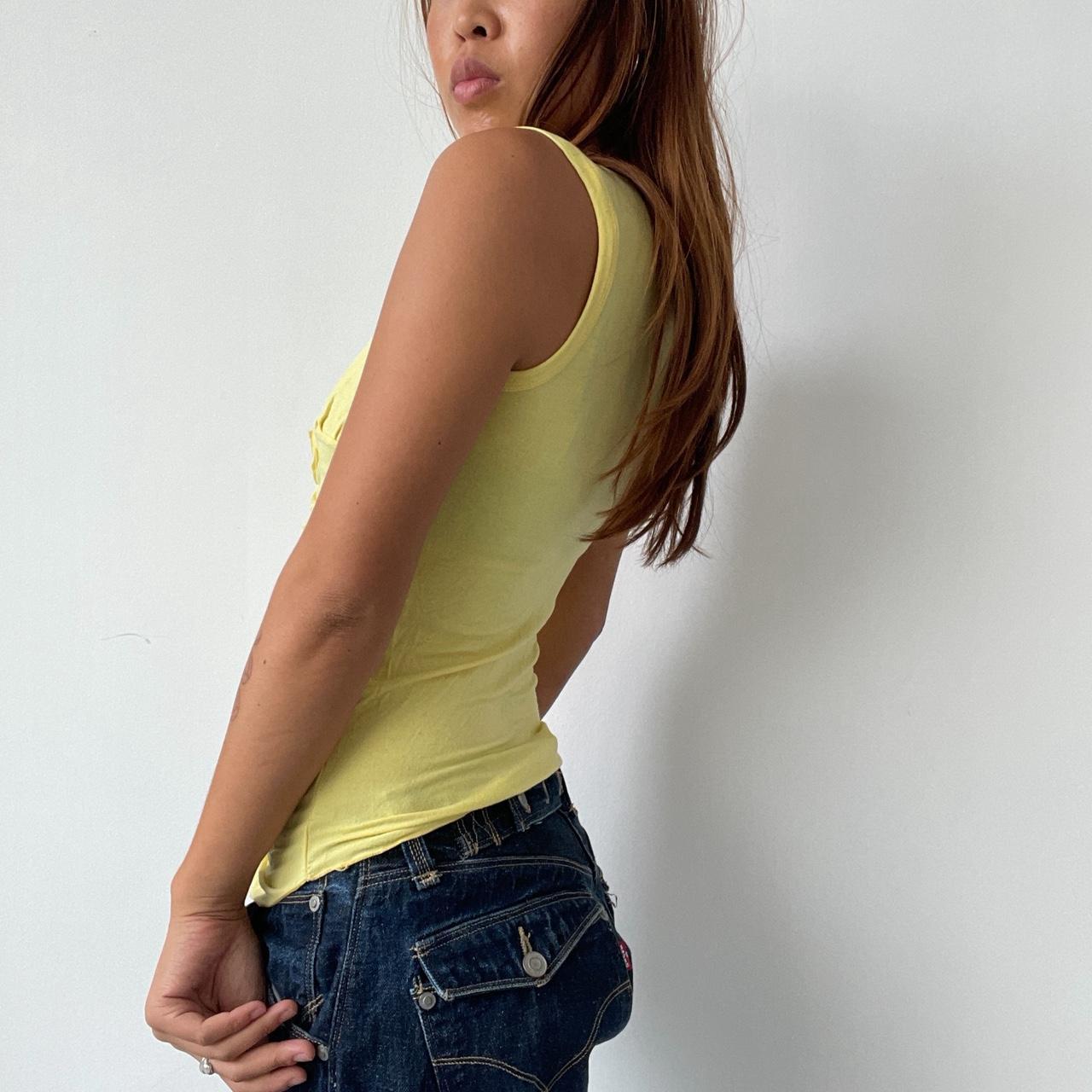 Vintage Yellow Ruched Top