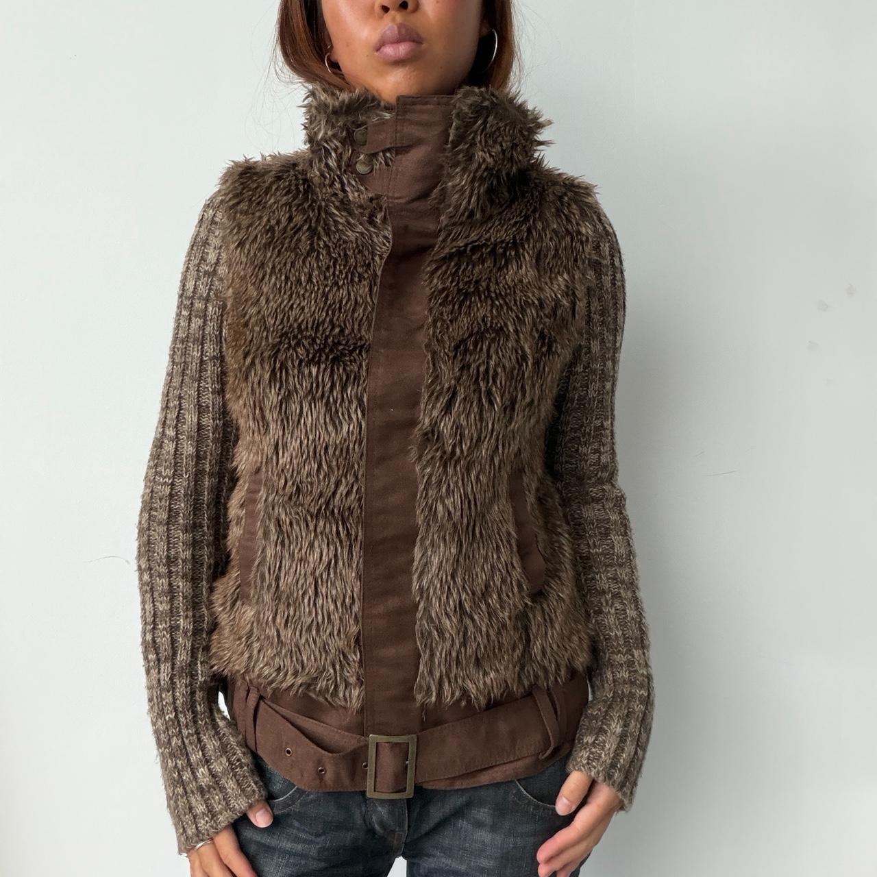 Vintage Faux Fur & Knit Jumper