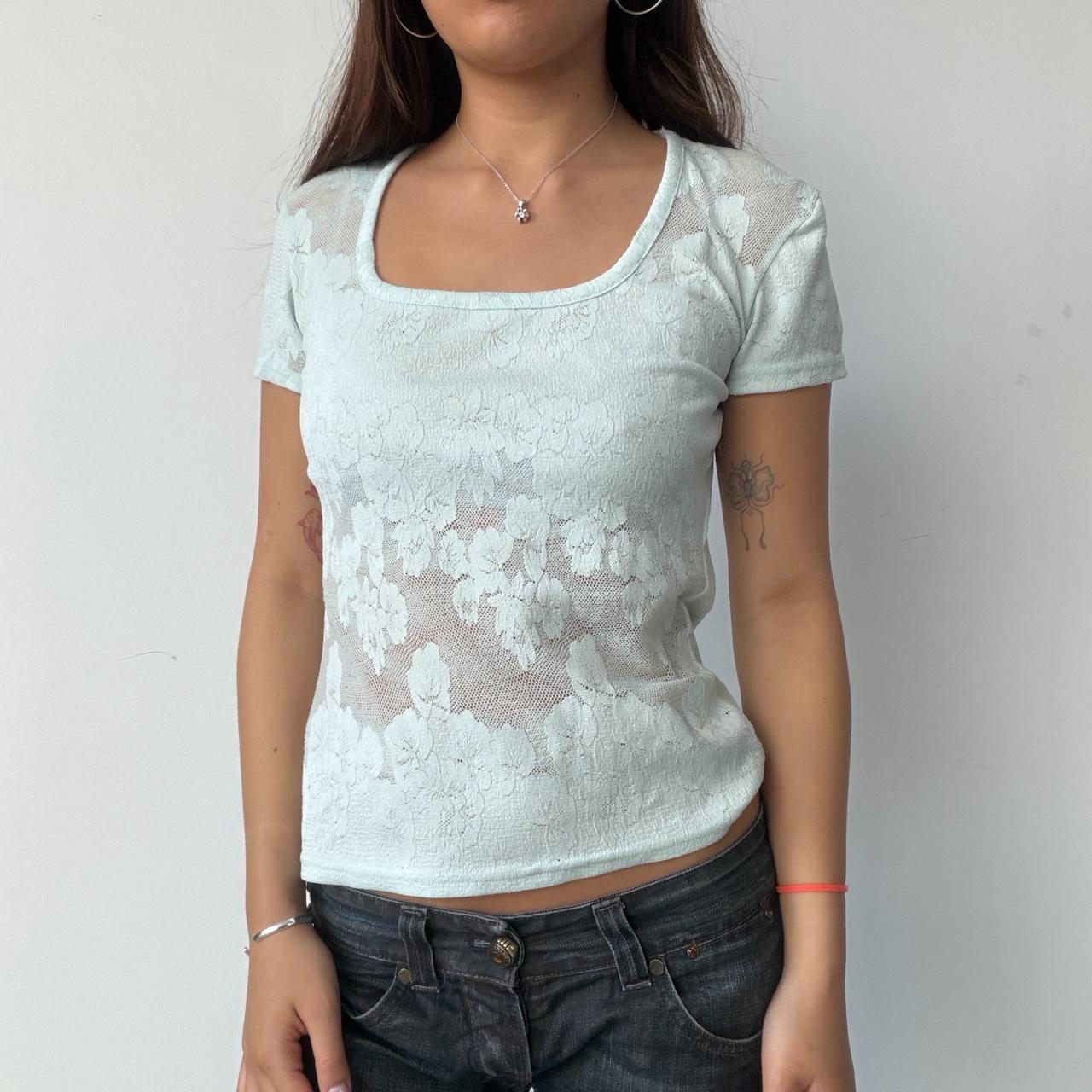 Vintage Teal Lace Top