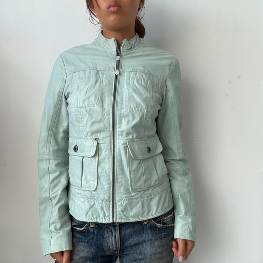 Vintage Turquoise Leather Jacket