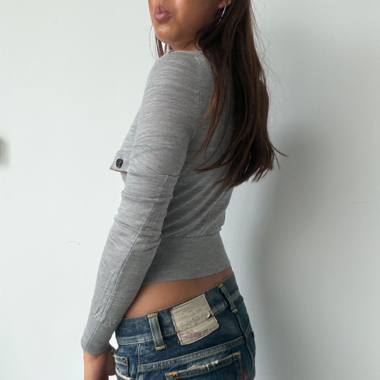 Vintage Grey Button Up Top