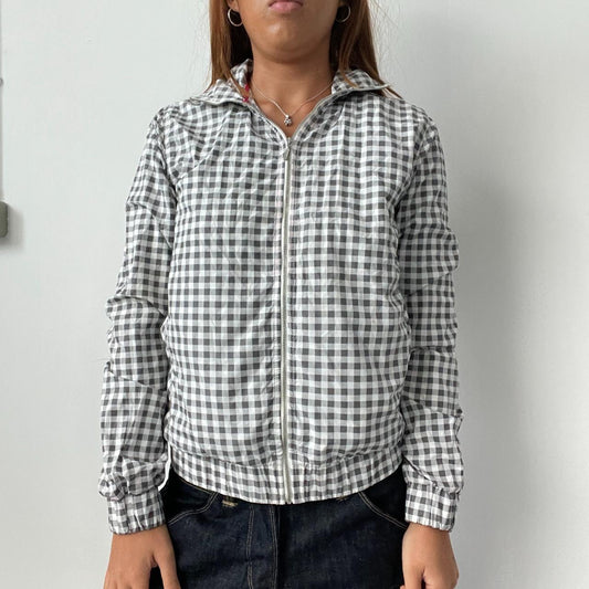 Vintage Checkered Zip Jacket