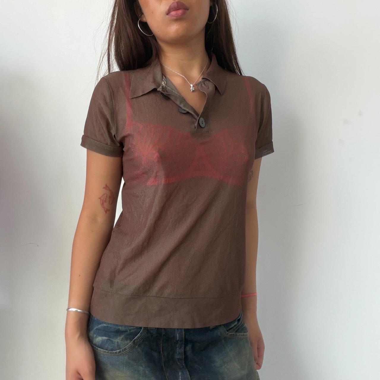 Vintage Brown Sheer Cop Copine Top