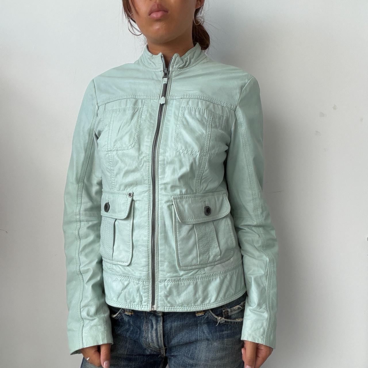 Vintage Turquoise Leather Jacket