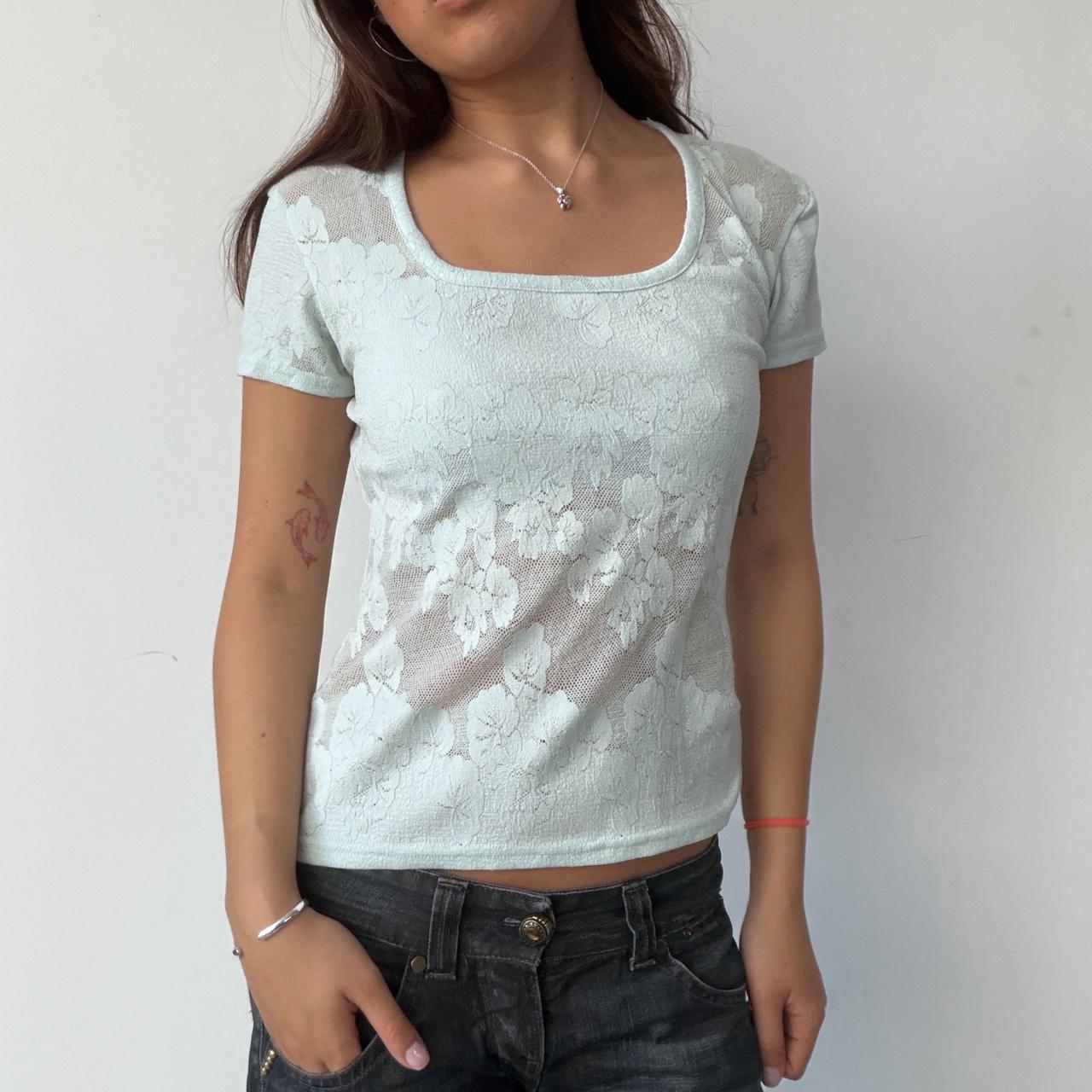 Vintage Teal Lace Top