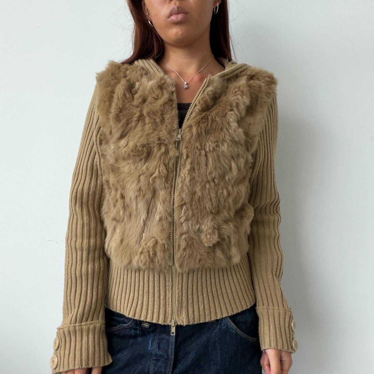 Vintage Brown Faux Fur Hoodie