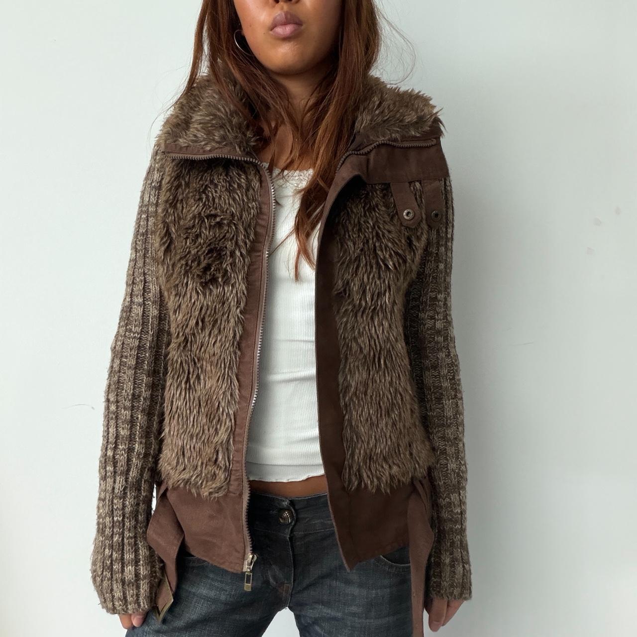 Vintage Faux Fur & Knit Jumper