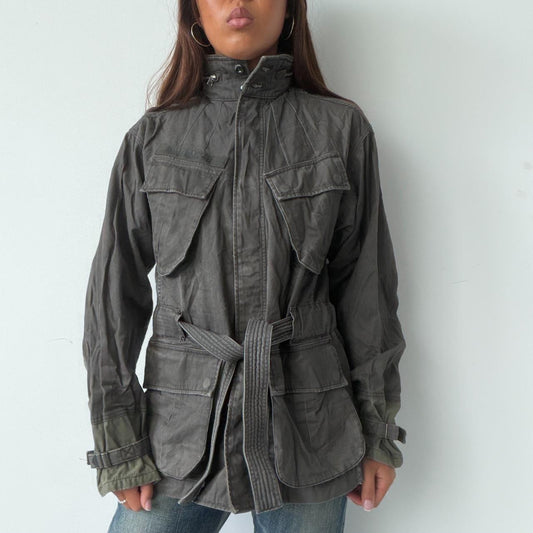Vintage Dark Khaki Utility Jacket