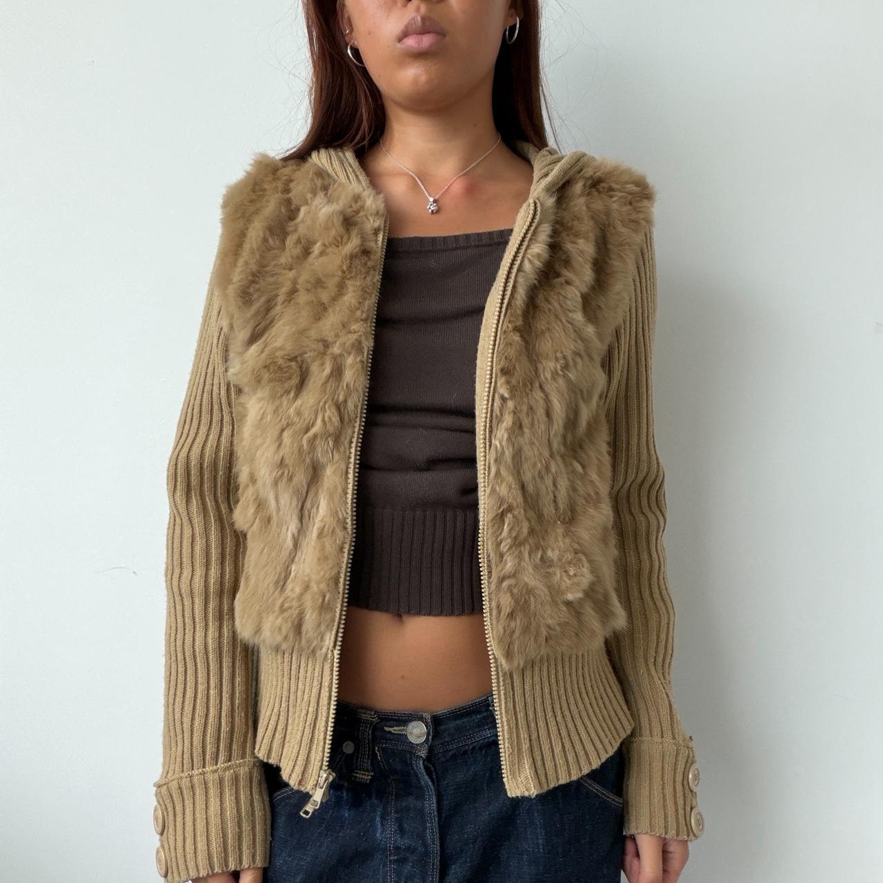 Vintage Brown Faux Fur Hoodie