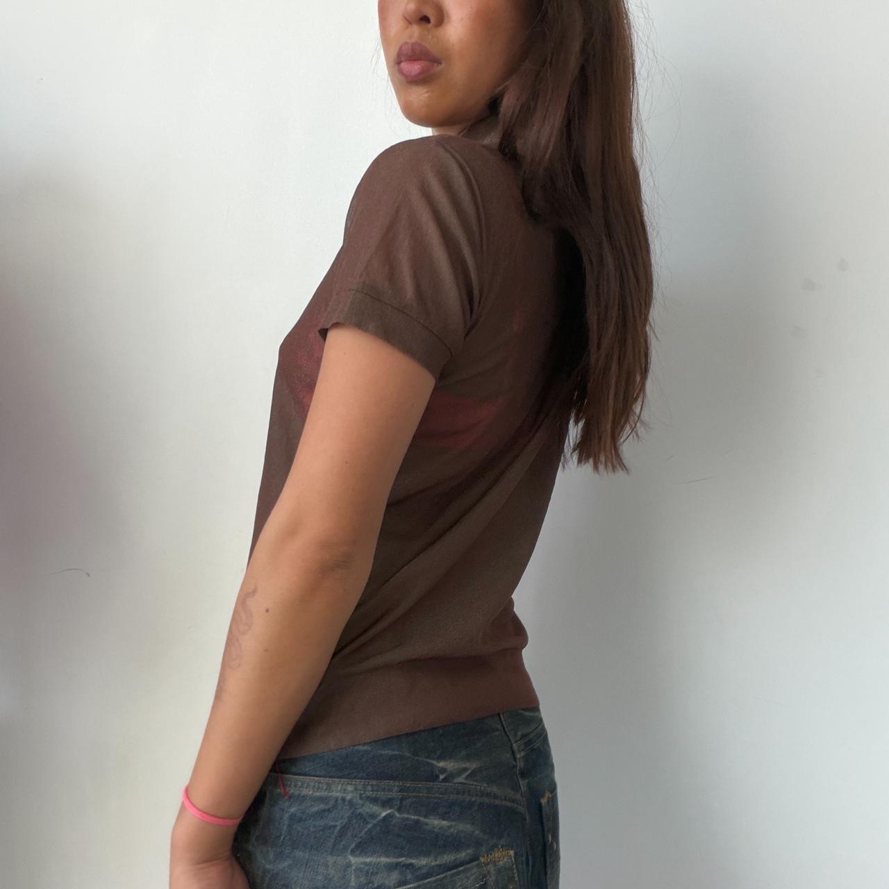 Vintage Brown Sheer Cop Copine Top