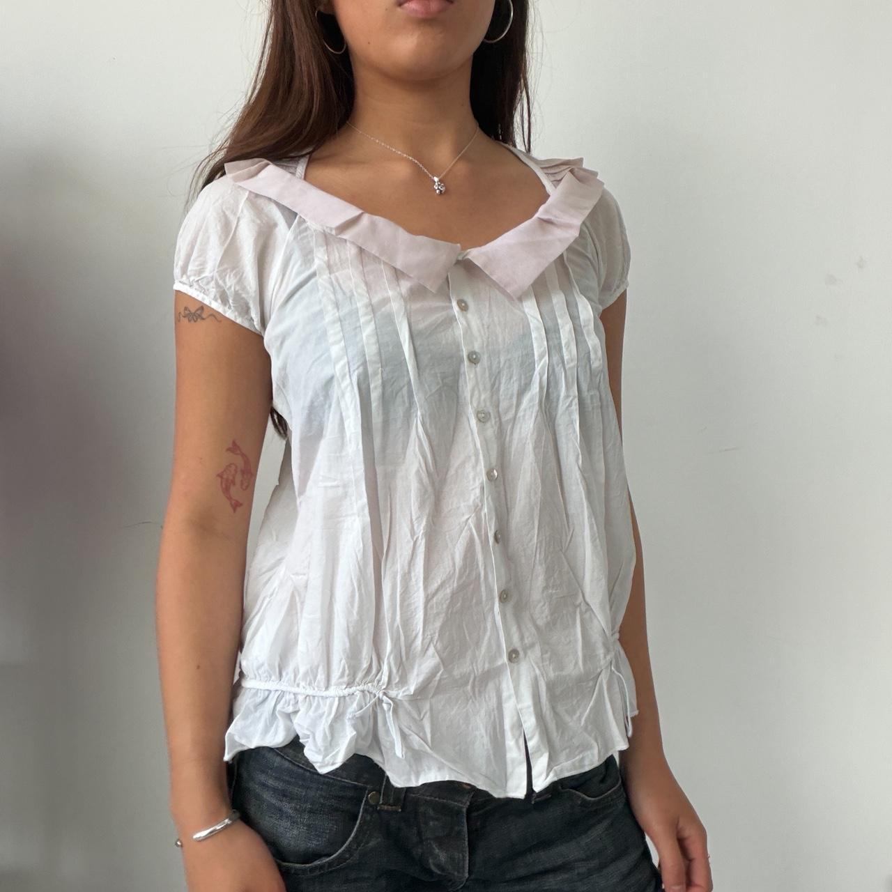 Vintage White Cop Copine Sheer Top