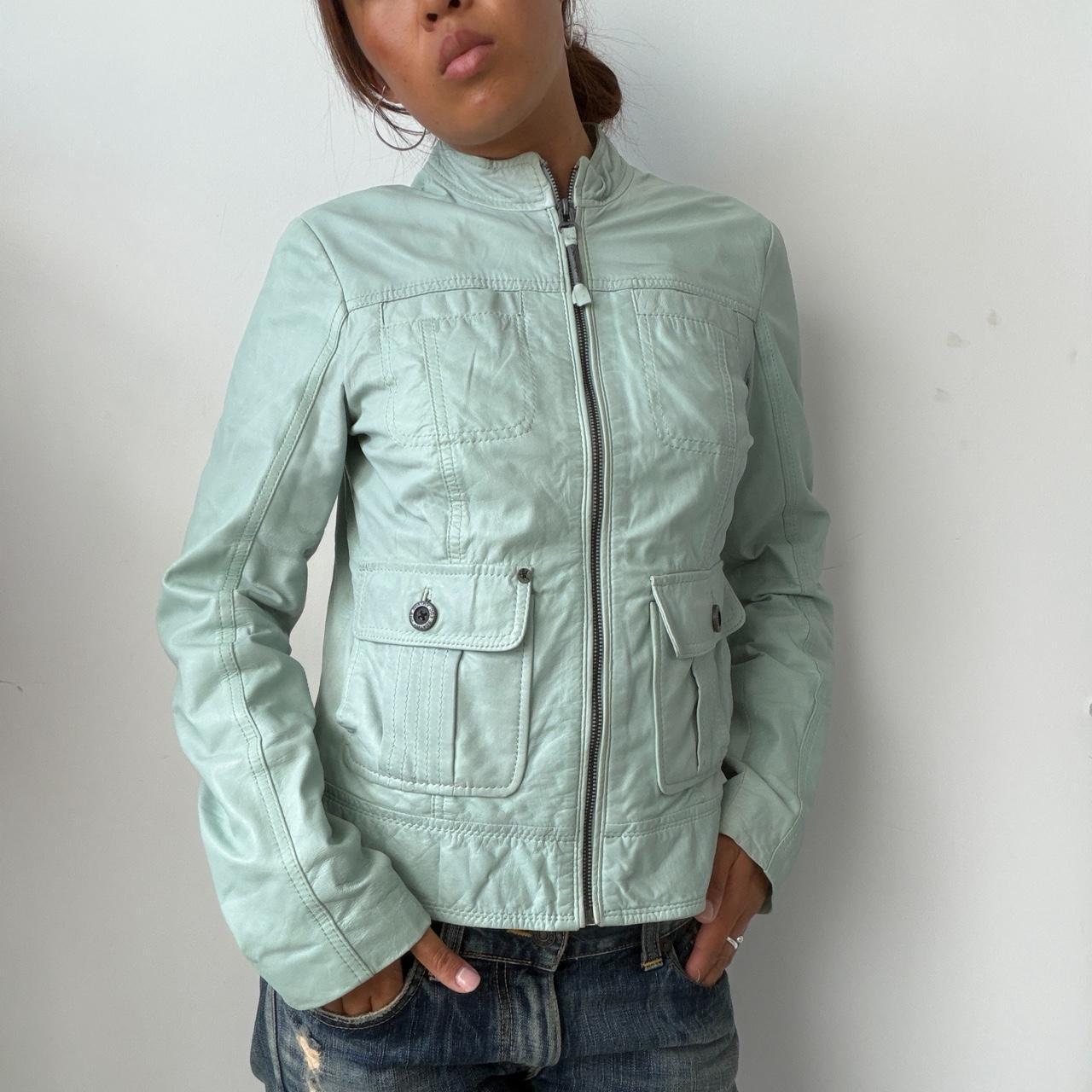 Vintage Turquoise Leather Jacket