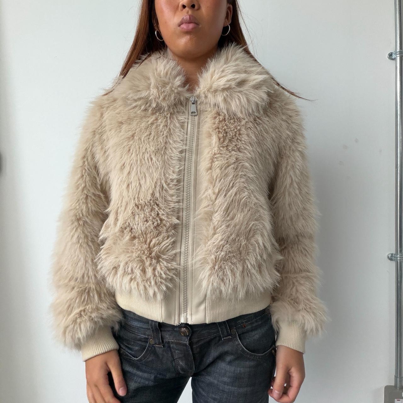 Vintage Cream Fur Zip Up