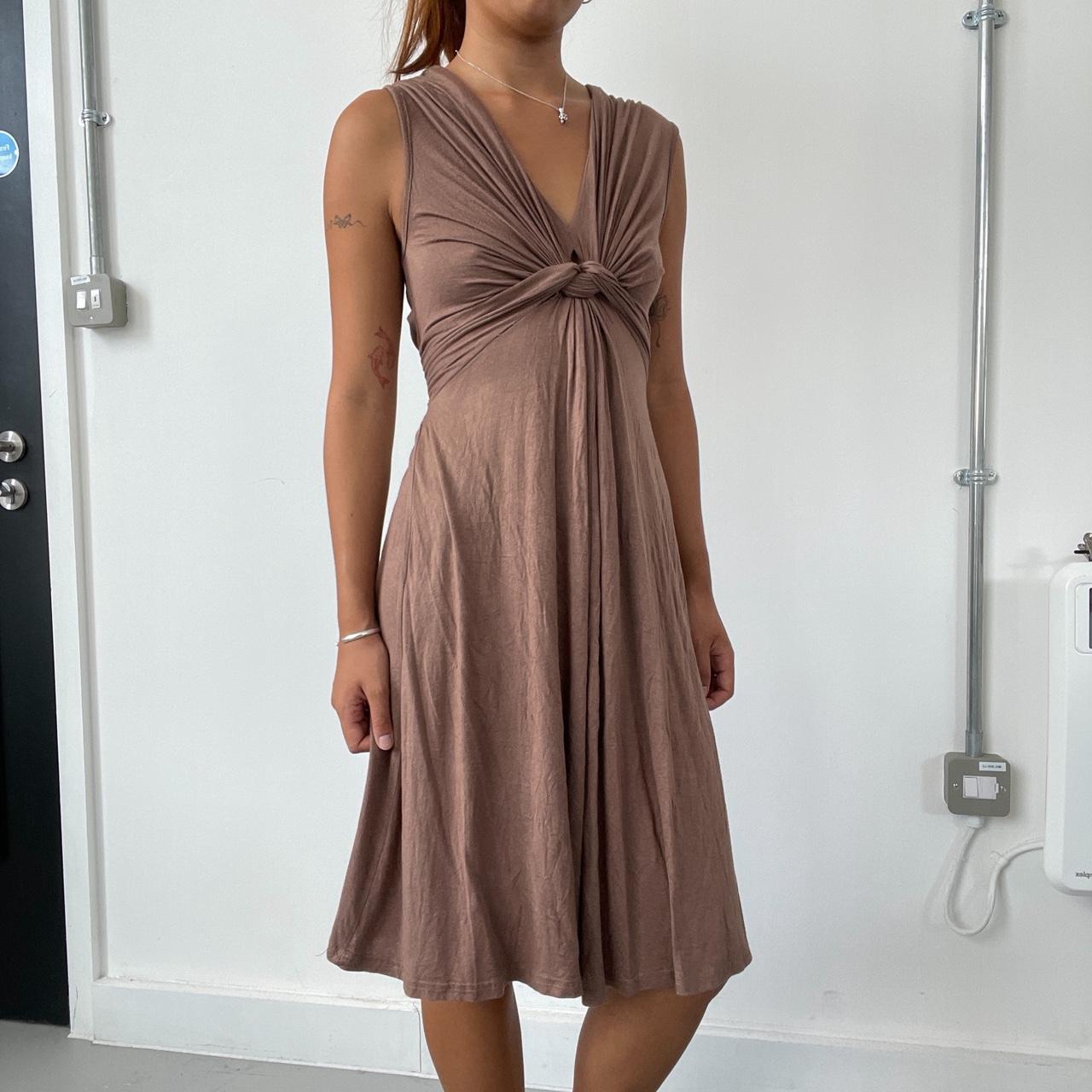 Vintage Brown Gathered Dress