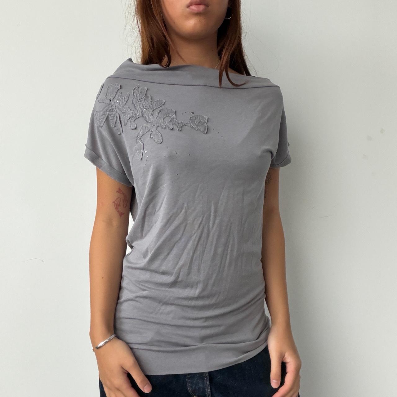 Vintage Grey Cop Copine Floral Top