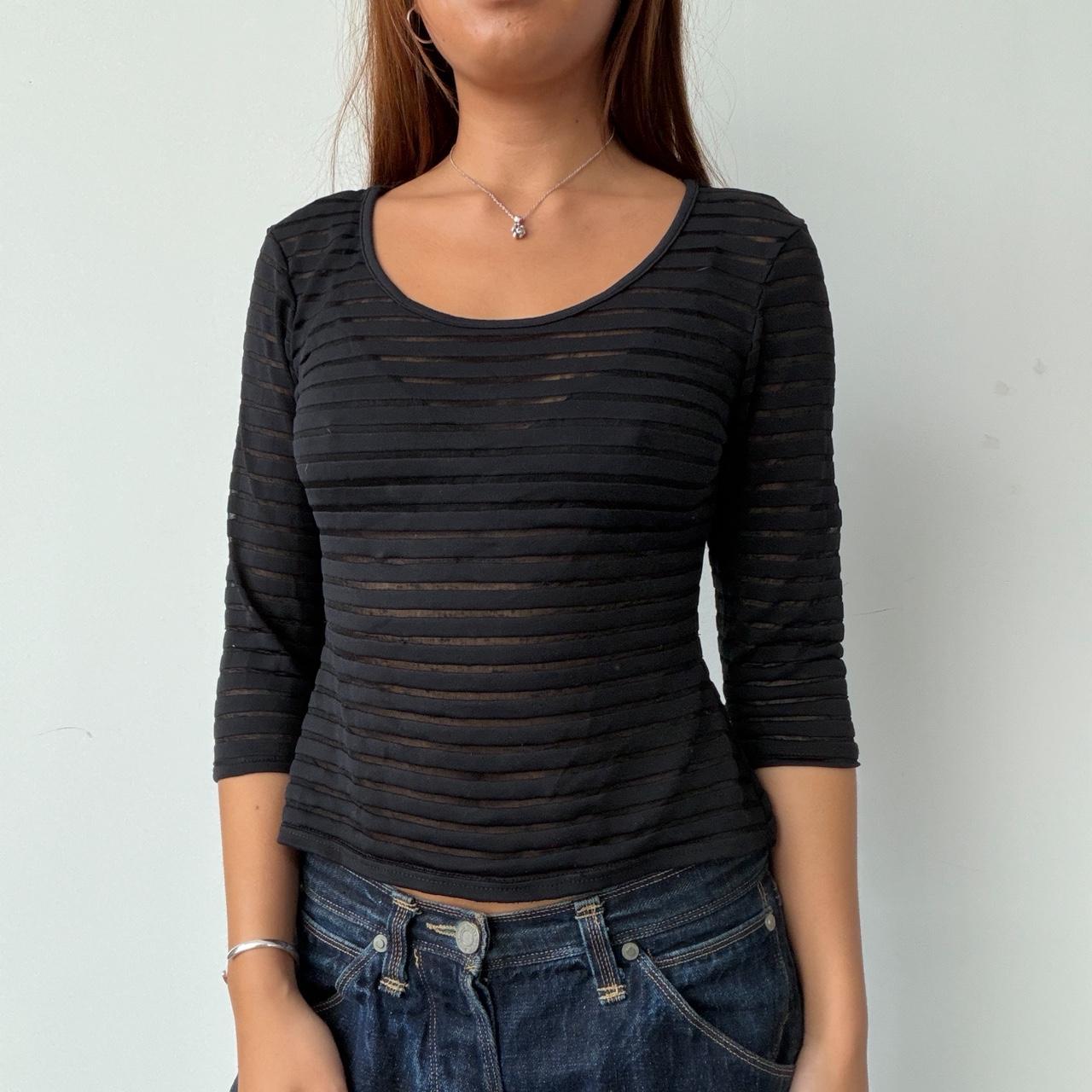Vintage Black Stripe Scoop Neck