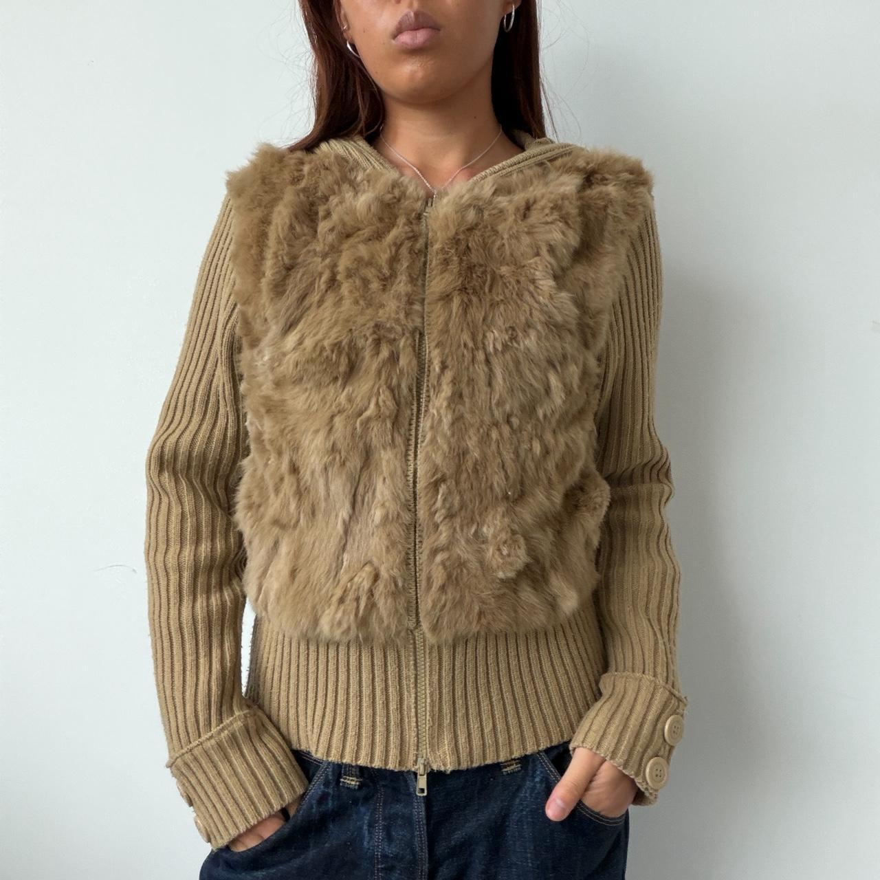 Vintage Brown Faux Fur Hoodie