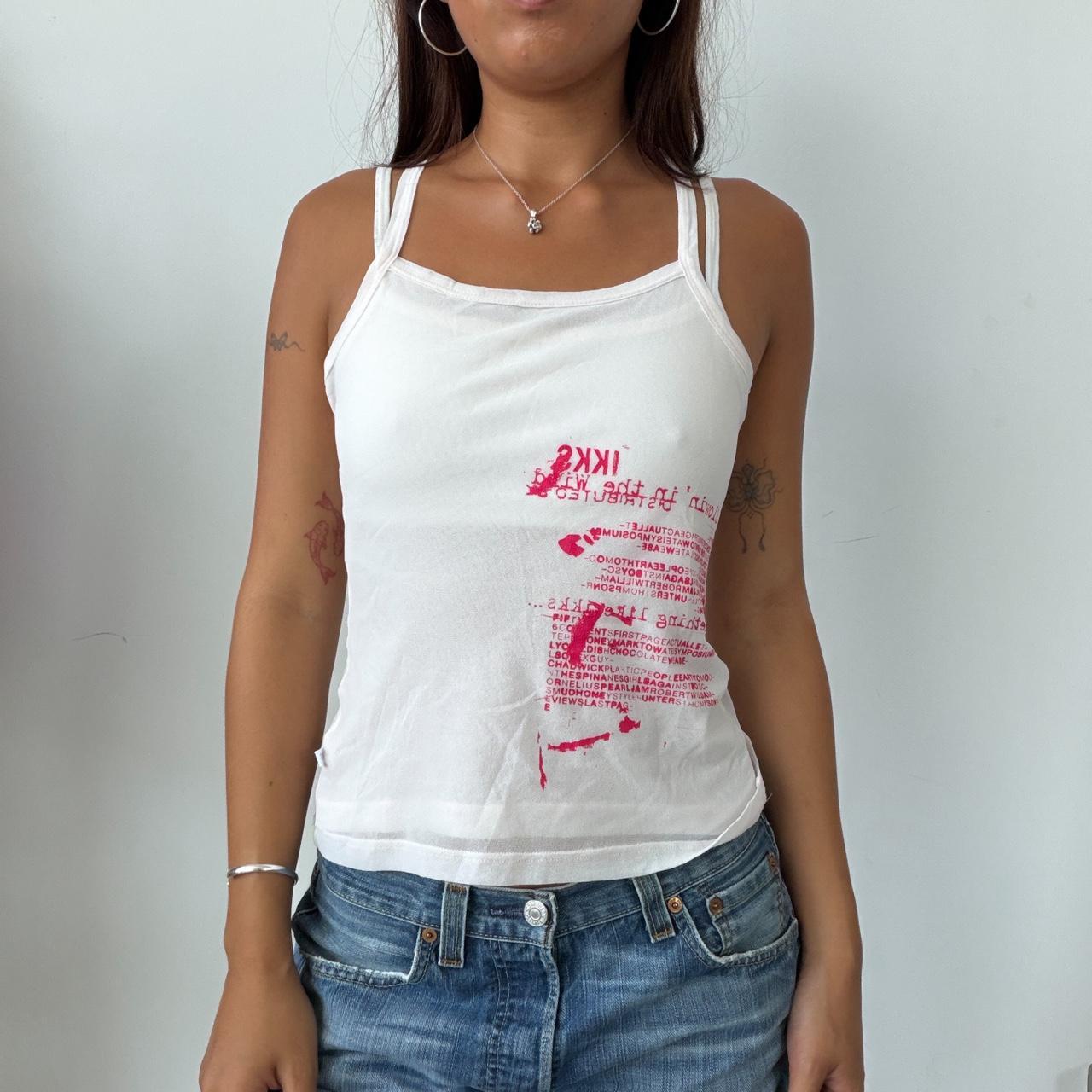 Vintage IKKS Graphic Sheer Top