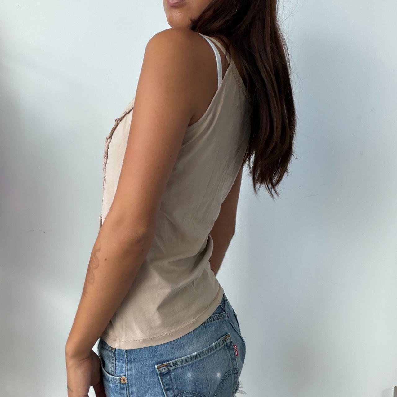 Vintage Beige Ruched Top