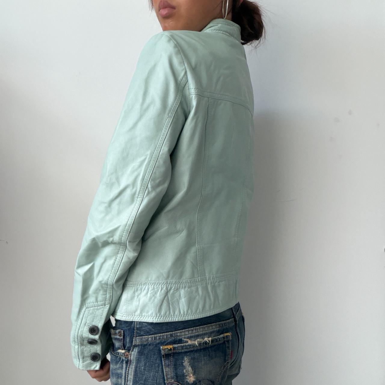 Vintage Turquoise Leather Jacket