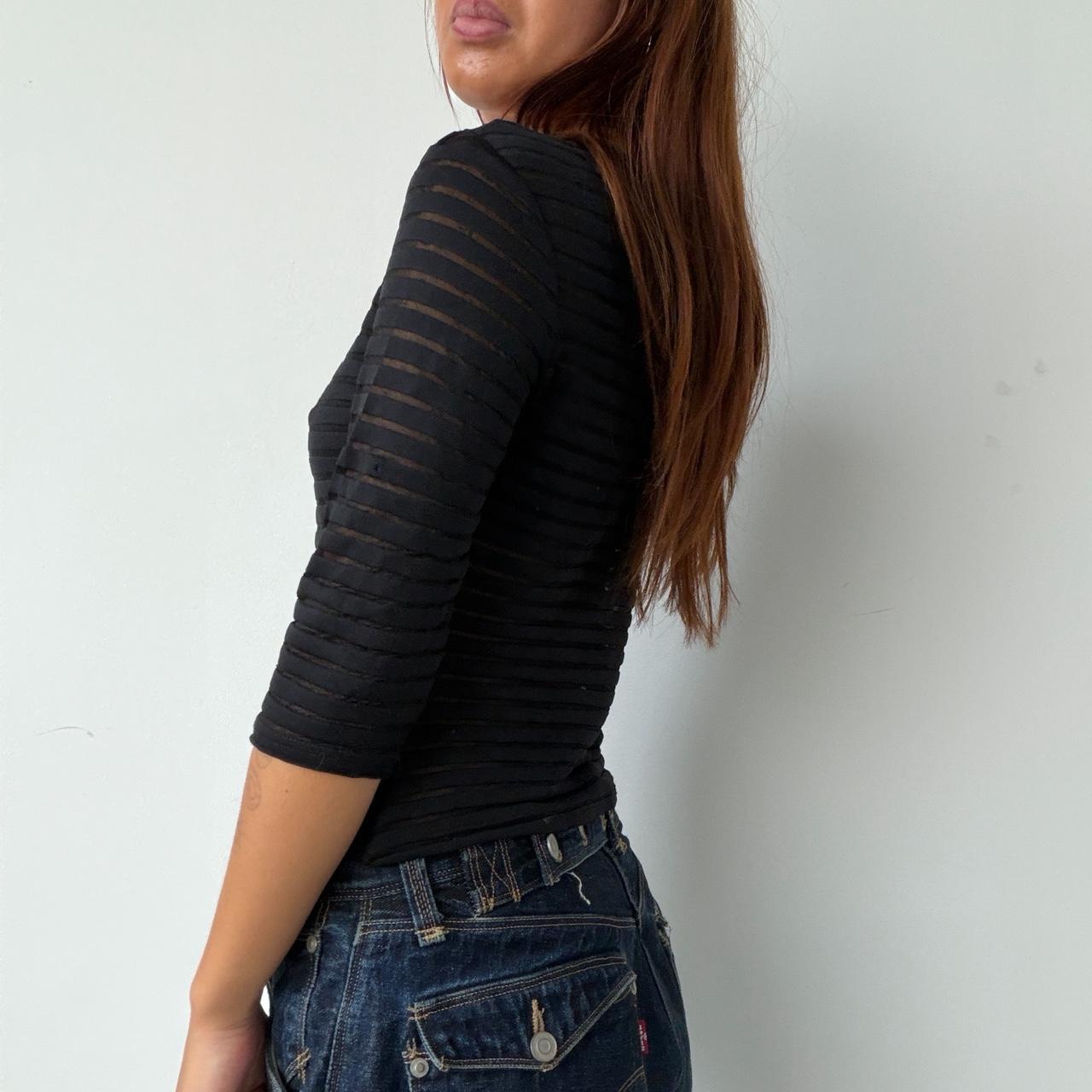 Vintage Black Stripe Scoop Neck
