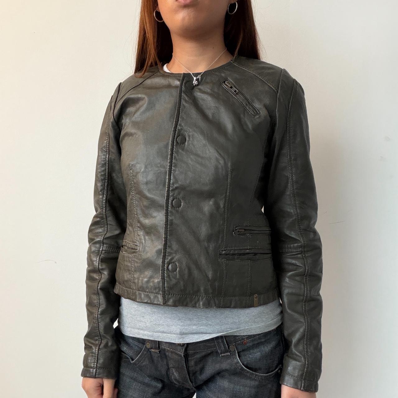 Vintage Leather Button Up Jacket