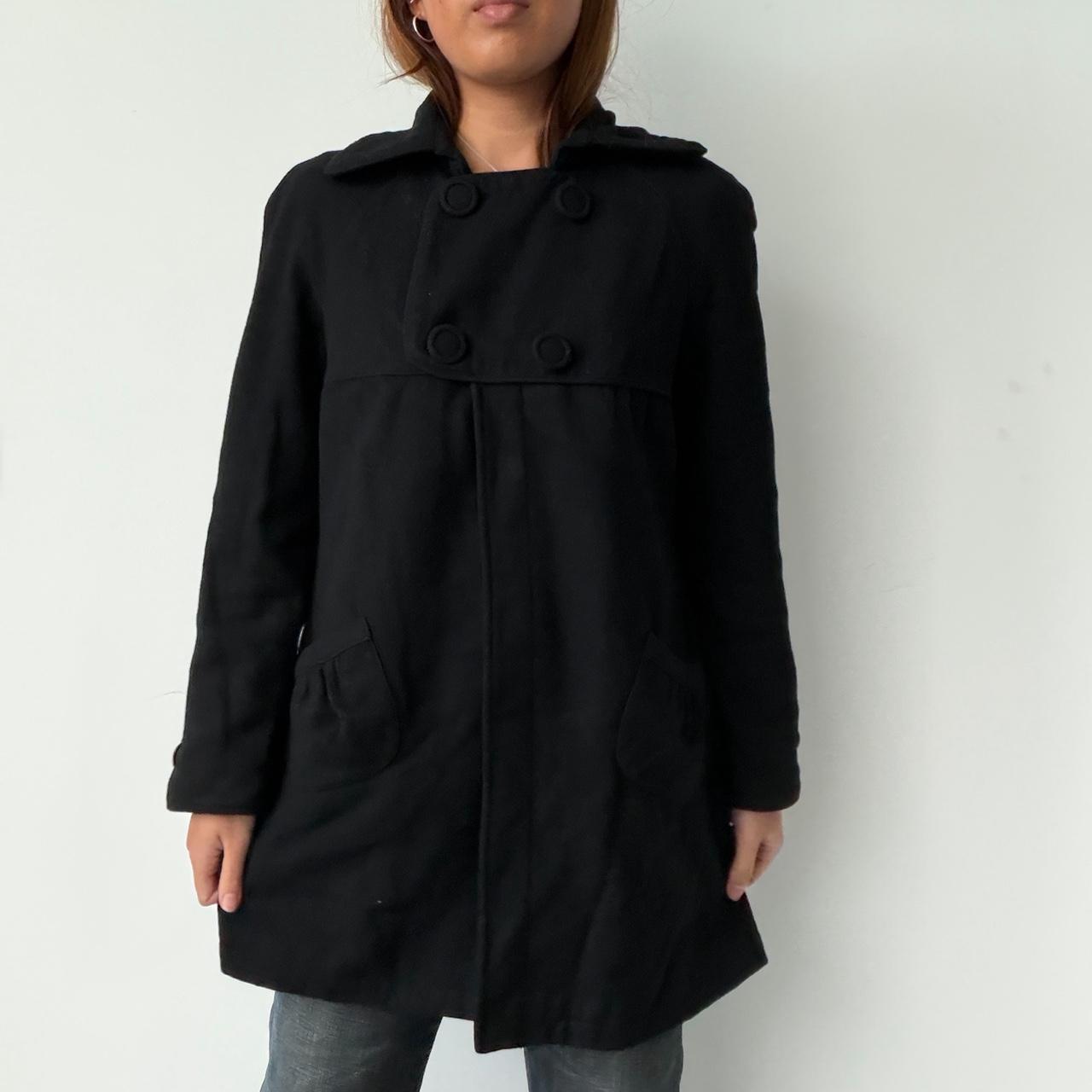 Vintage Black Wool Peacoat