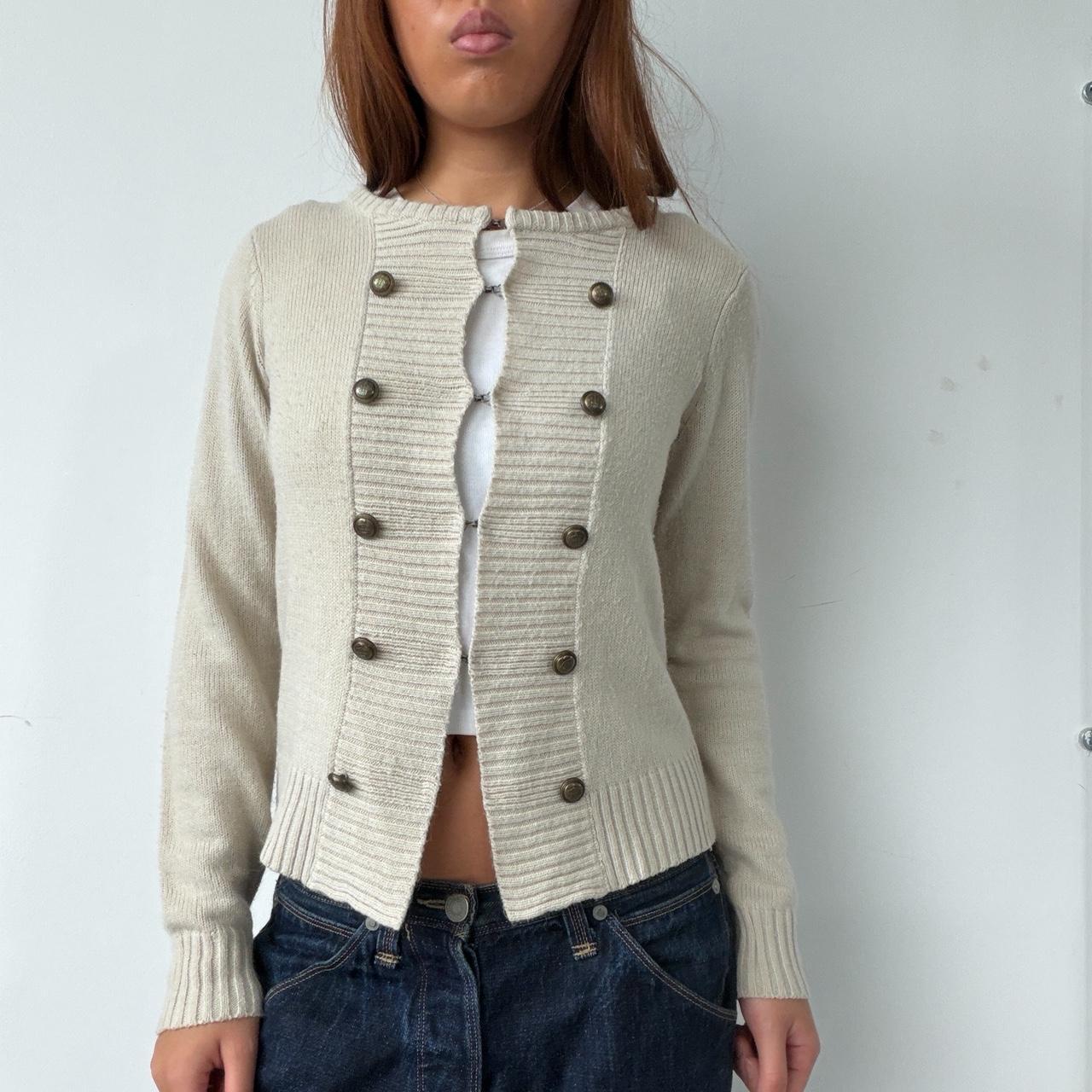 Vintage Beige Military Jumper