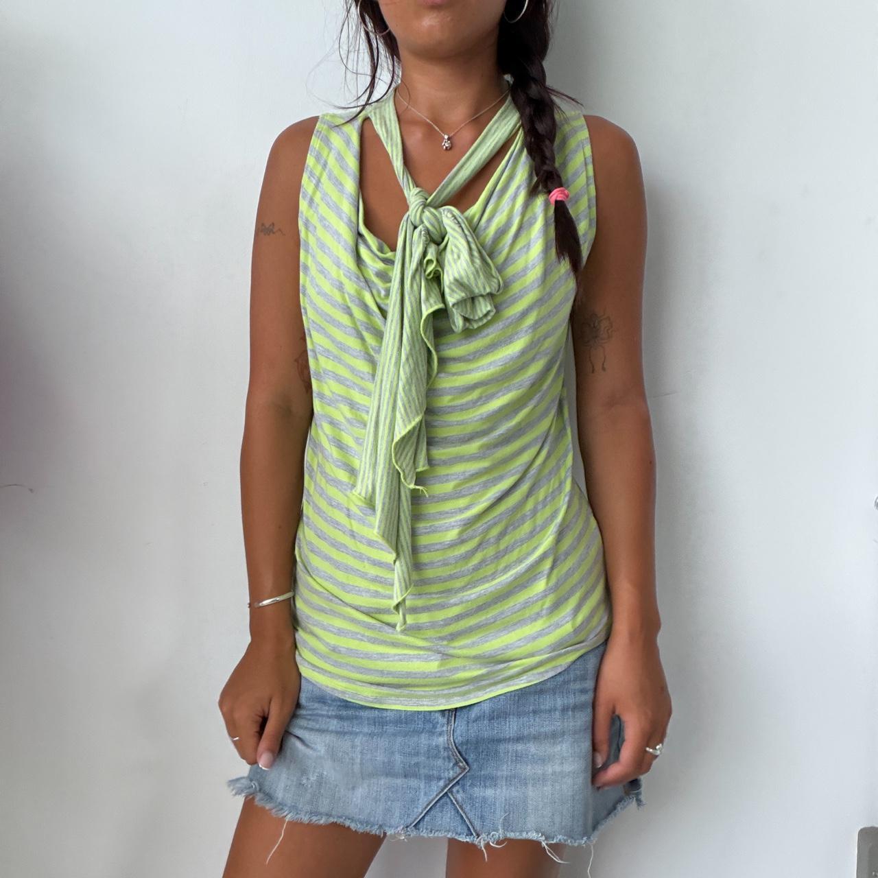 Vintage Green Striped Top