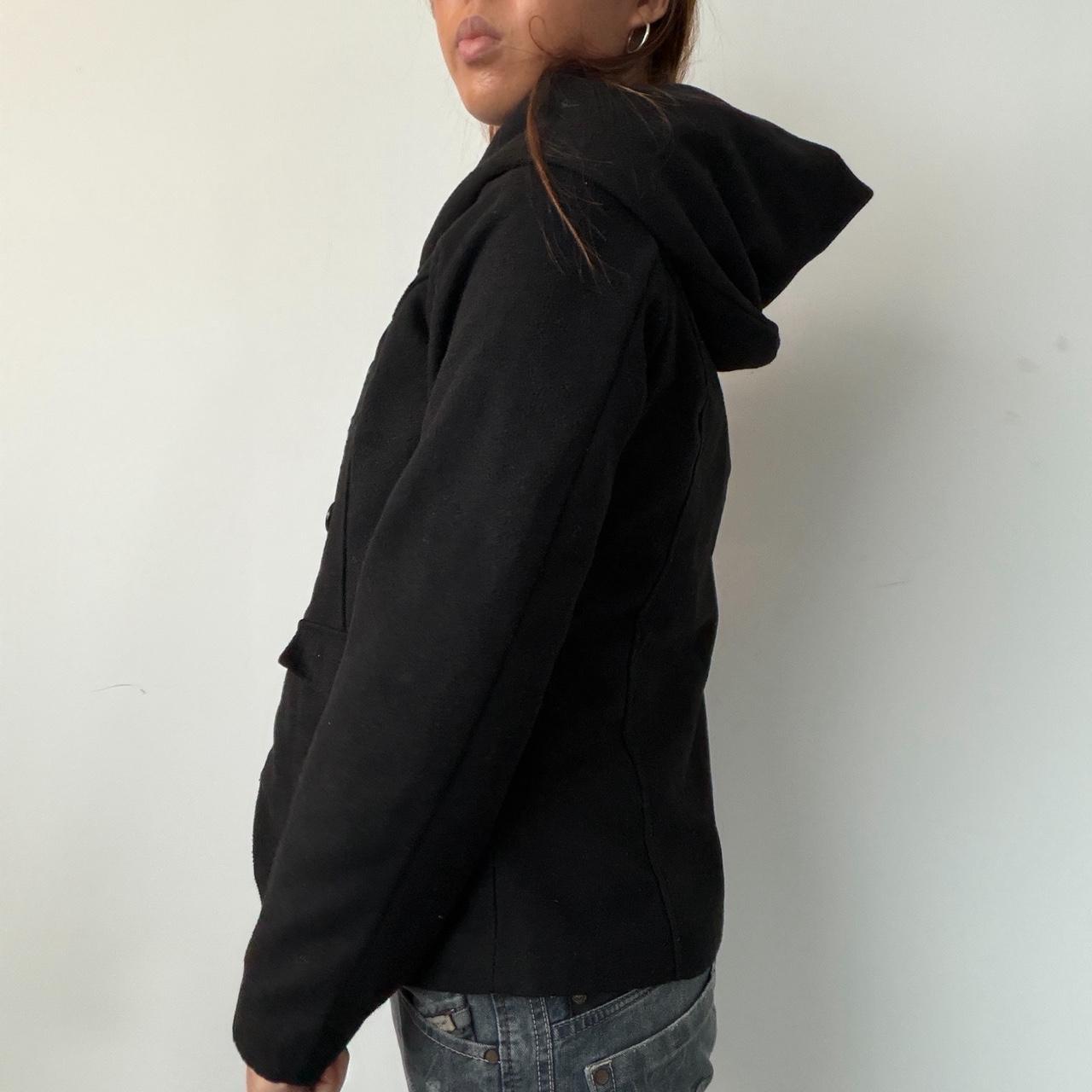 Vintage Black Hooded Coat