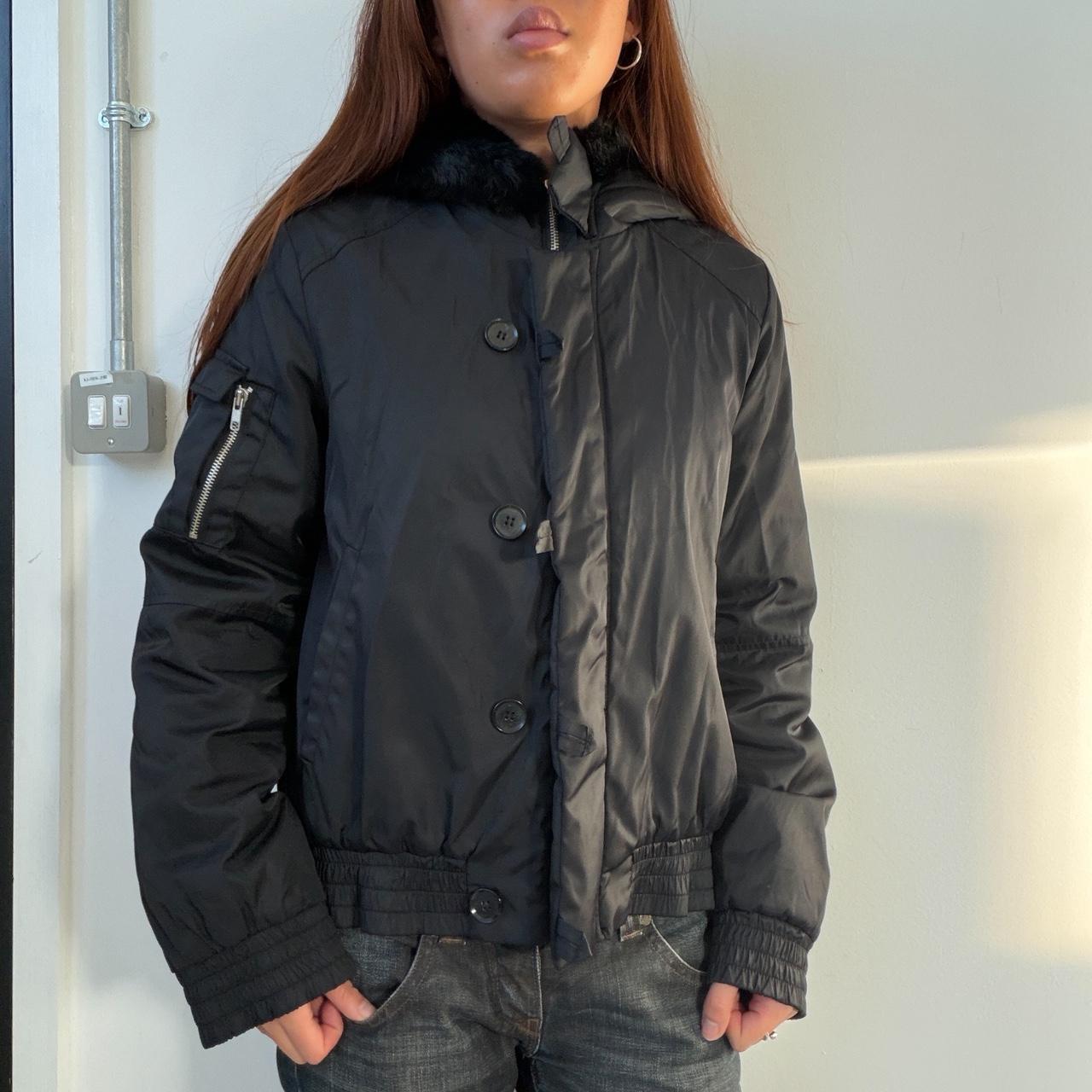 Vintage Black Hooded Puffer Jacket