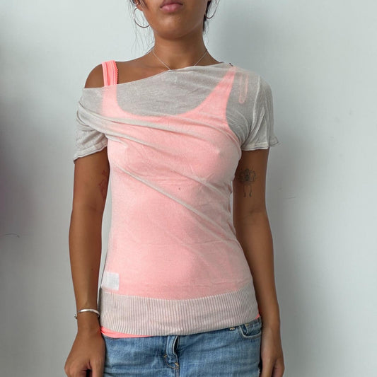 Vintage Sheer Neon Layer Top