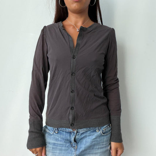 Vintage Grey Button Up IKKS Cardigan