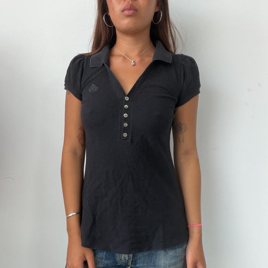 Vintage Black Polo Top