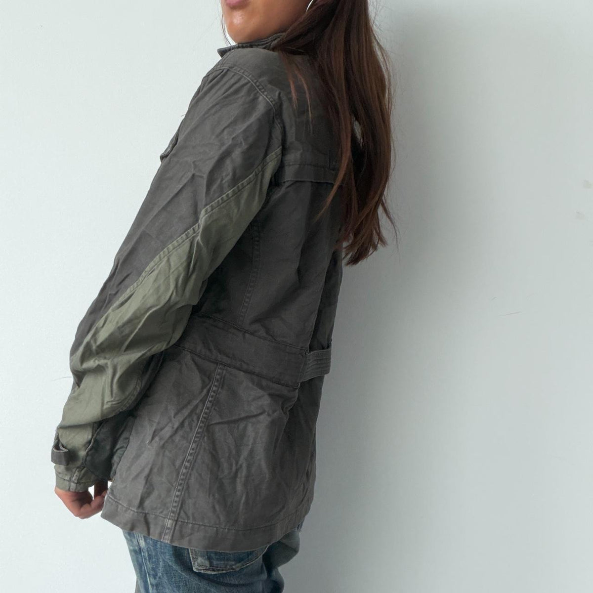 Vintage Dark Khaki Utility Jacket