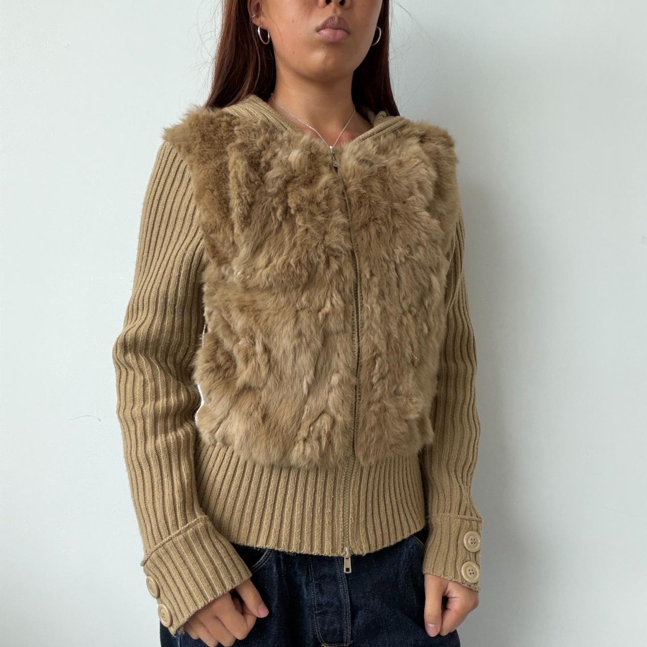 Vintage Brown Faux Fur Hoodie