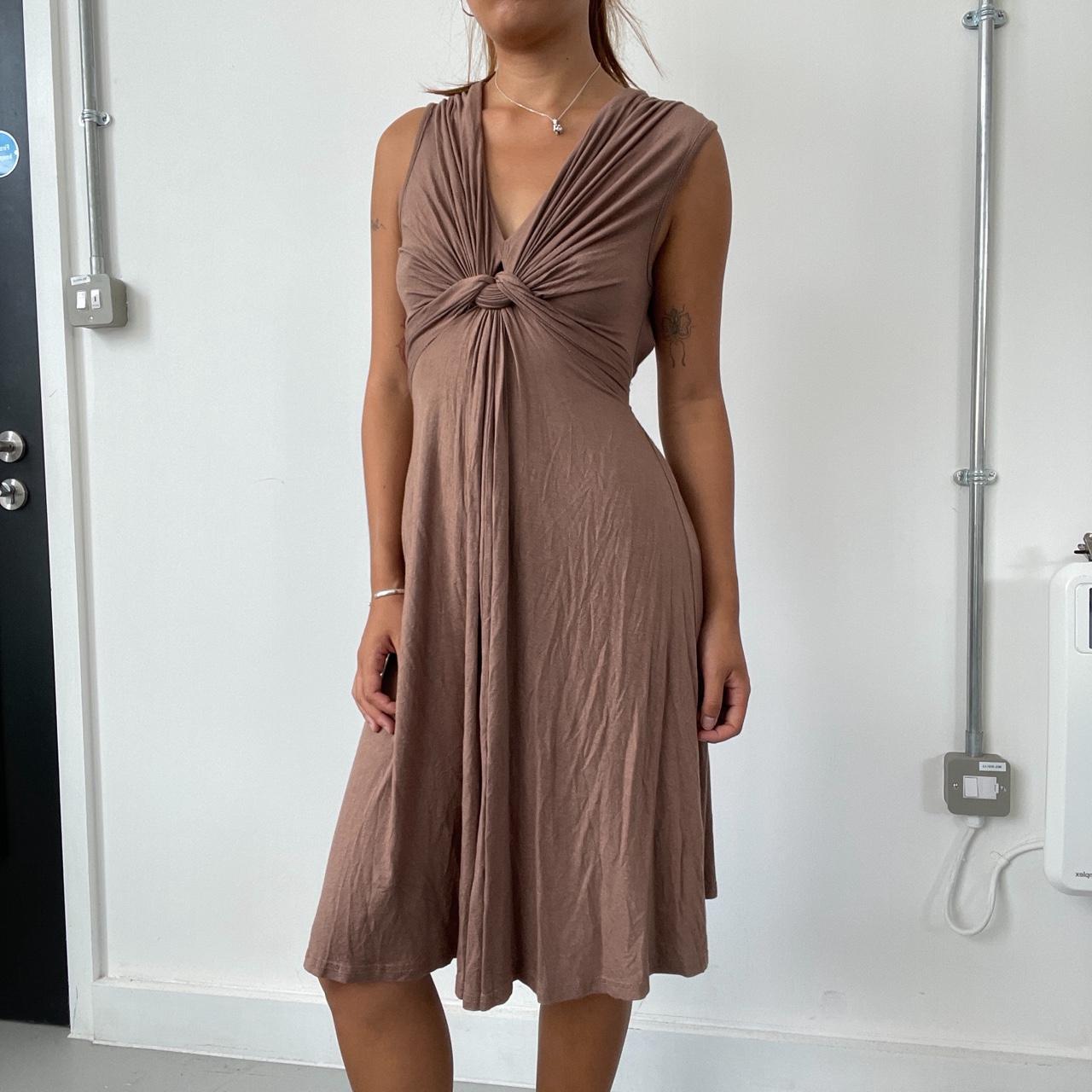 Vintage Brown Gathered Dress