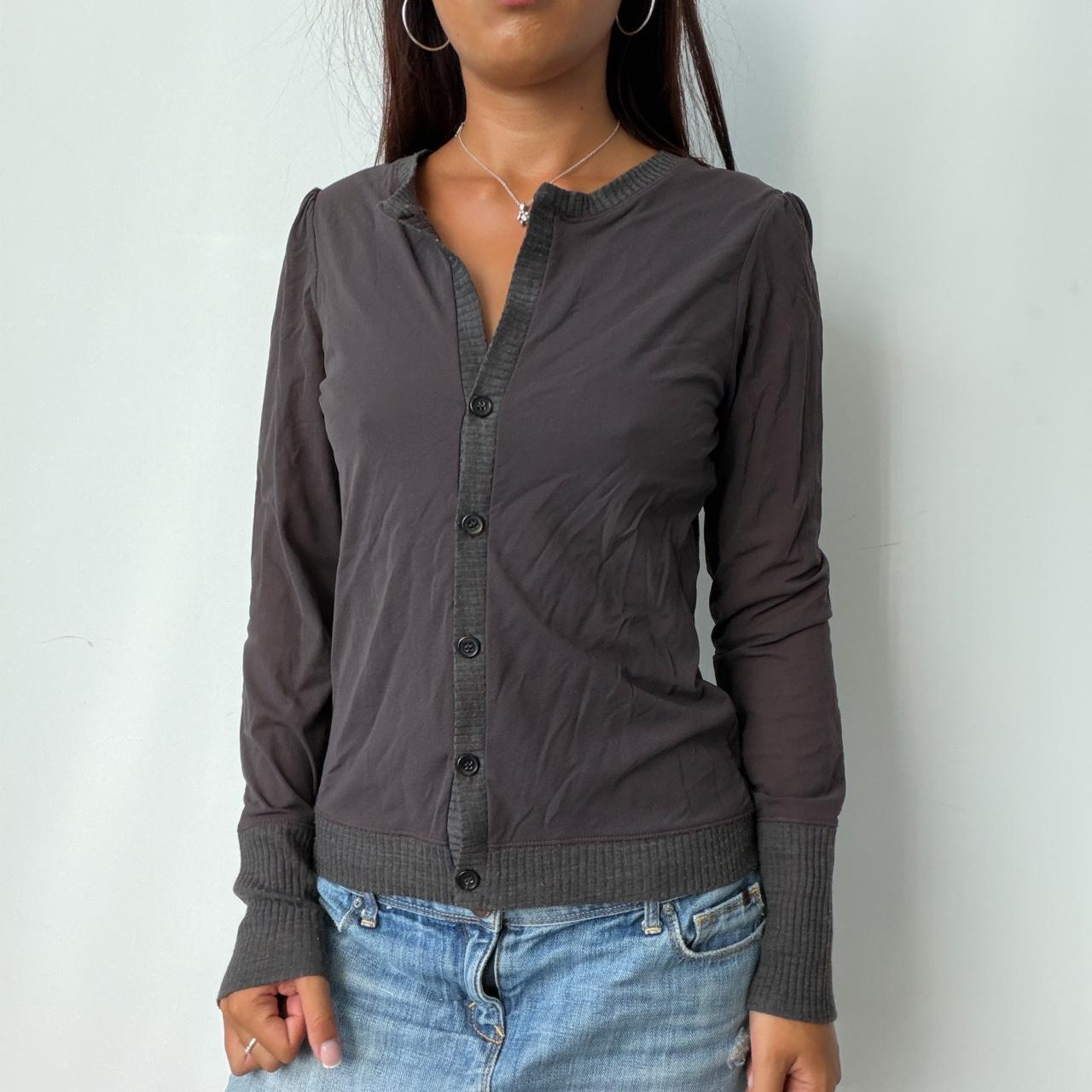 Vintage Grey Button Up IKKS Cardigan