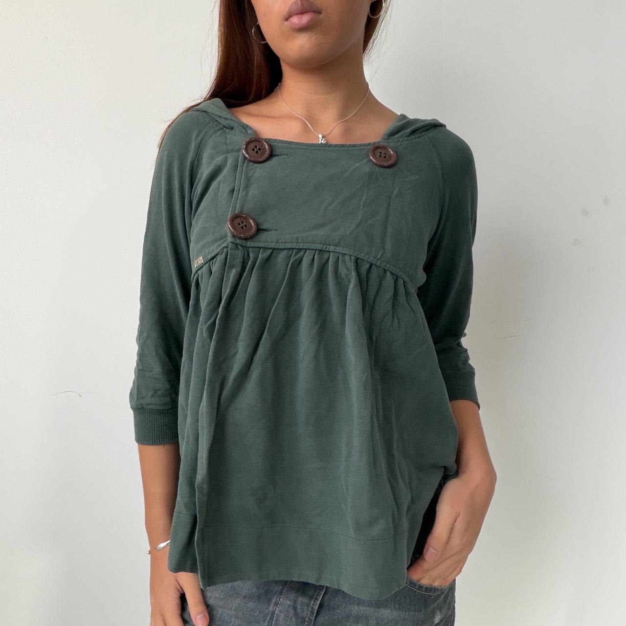 Vintage Green Miss Sixty Hooded Swing Jumper