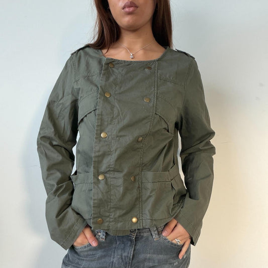 Vintage Khaki Military-Style Jumper