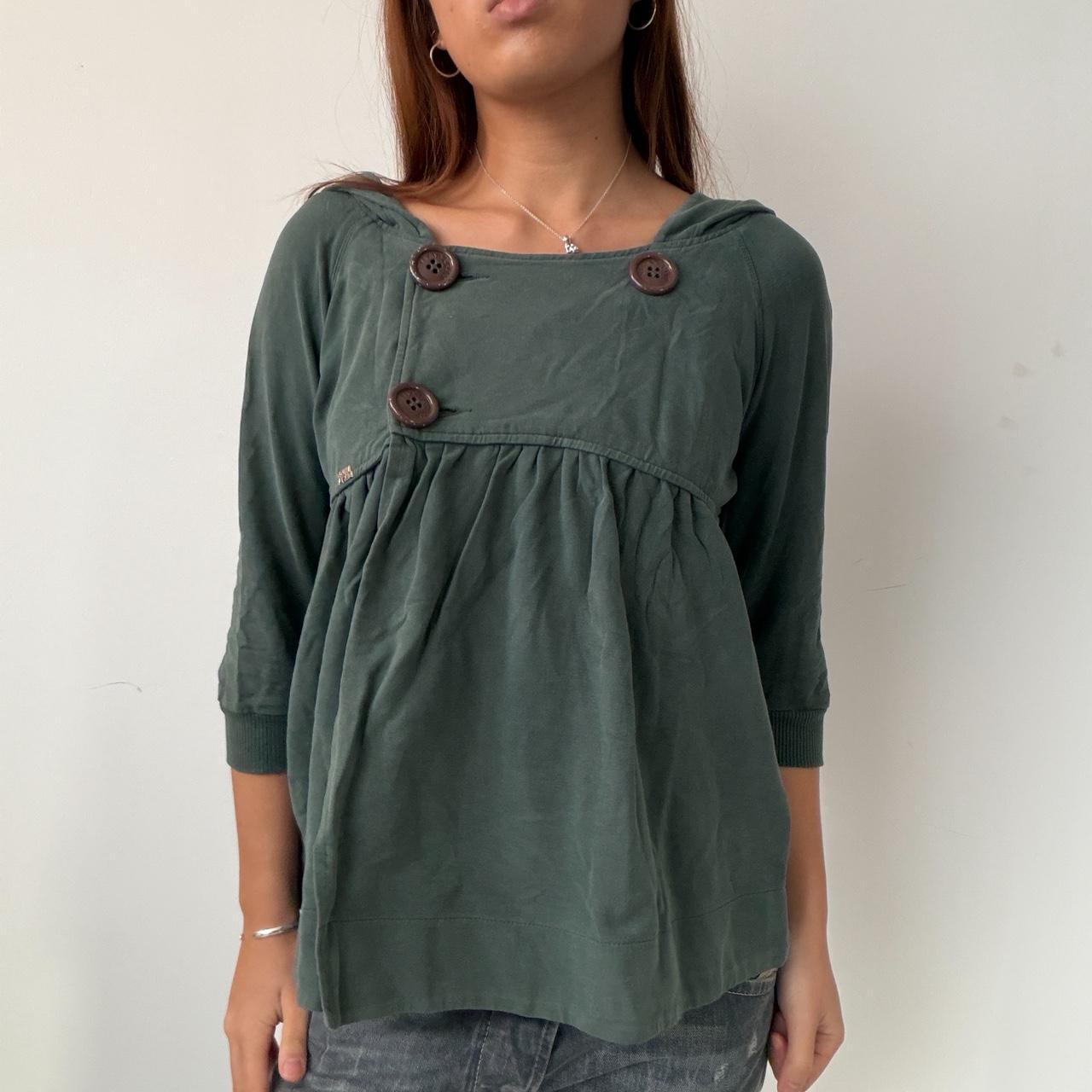 Vintage Green Miss Sixty Hooded Swing Jumper