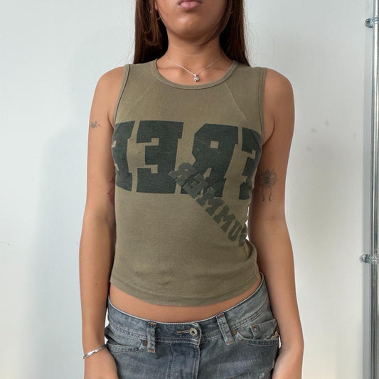 Vintage Khaki Graphic Tank Top