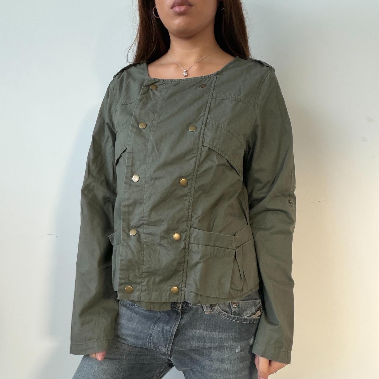 Vintage Khaki Military-Style Jumper