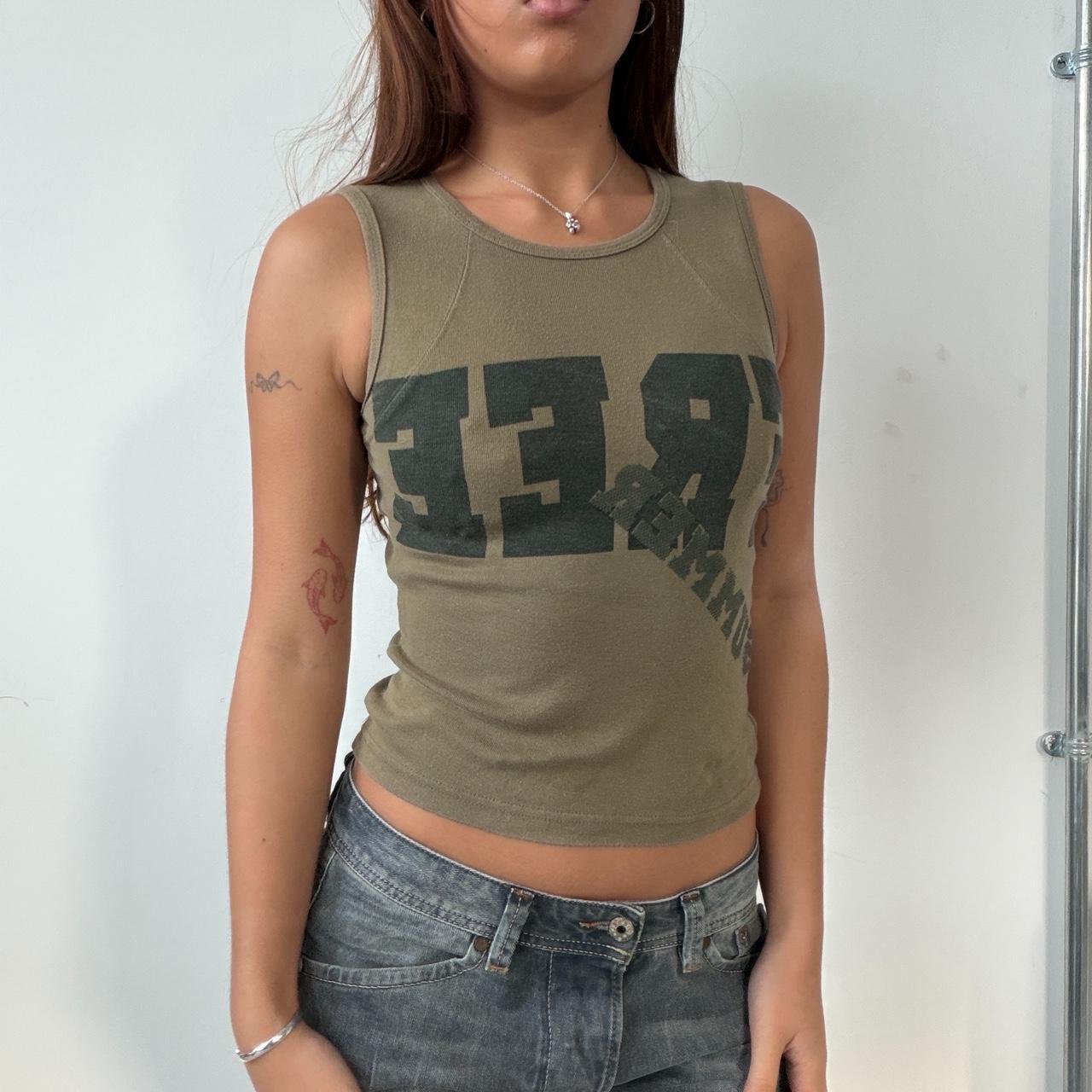 Vintage Khaki Graphic Tank Top