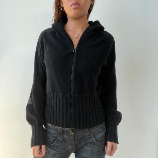 Vintage Black Cop Copine Zip Up Fleece